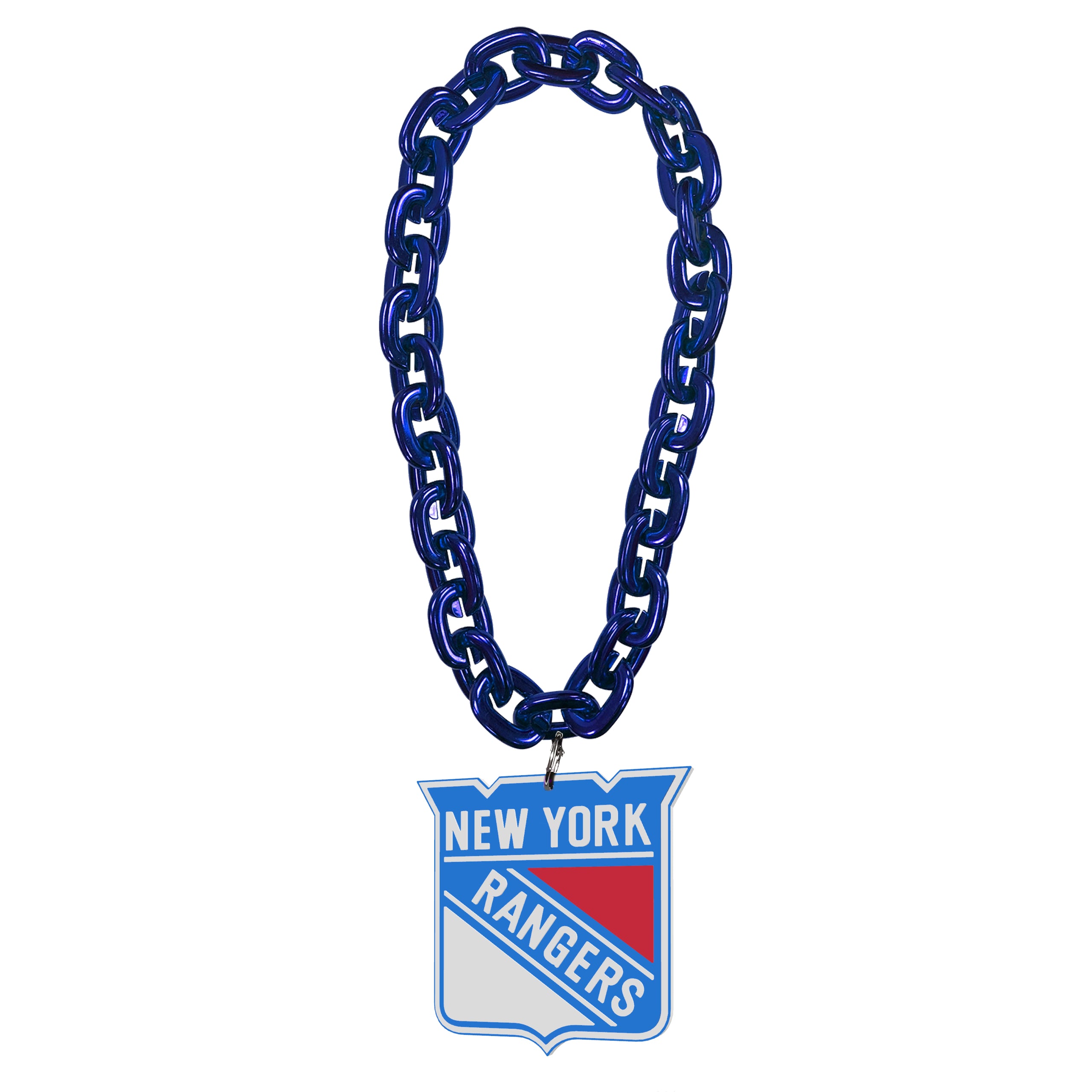 Collier chaîne bleu royal FanFave FanChain des Rangers de New York de la LNH