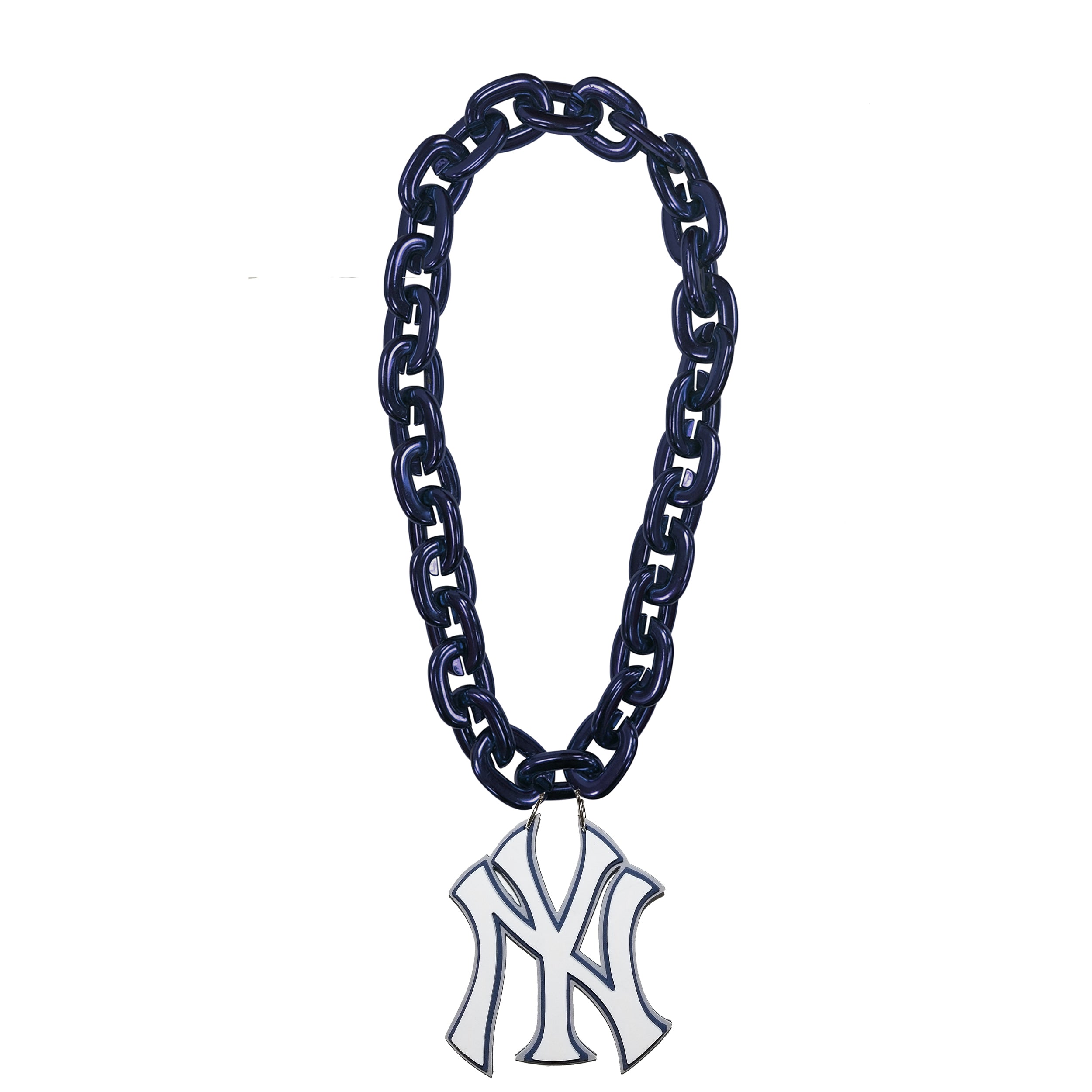 Collier chaîne FanFave FanChain MLB New York Yankees bleu marine avec motif Homerun