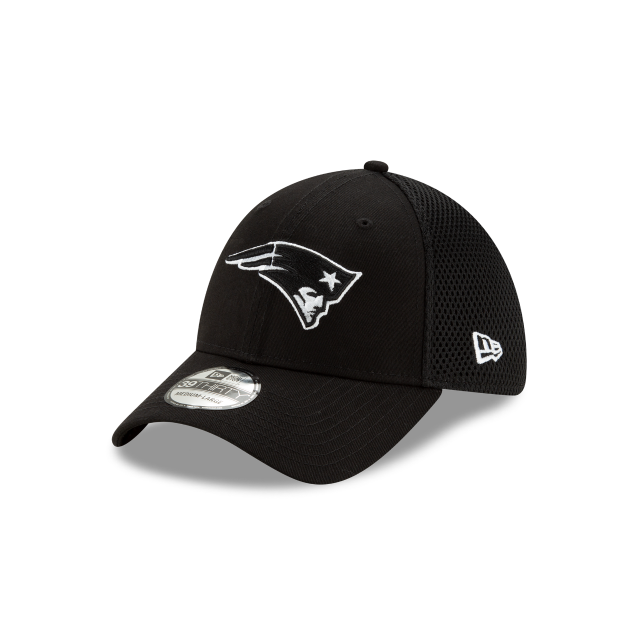 New England Patriots NFL New Era Men's Black/White 39Thirty Neo Stretch Fit Hat