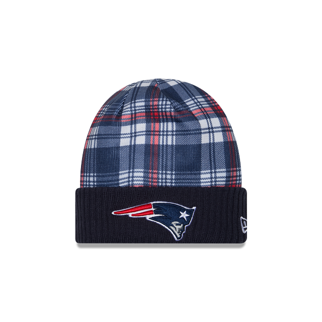 Bonnet en tricot à revers officiel NFL New Era 2024 des Patriots de la Nouvelle-Angleterre pour homme