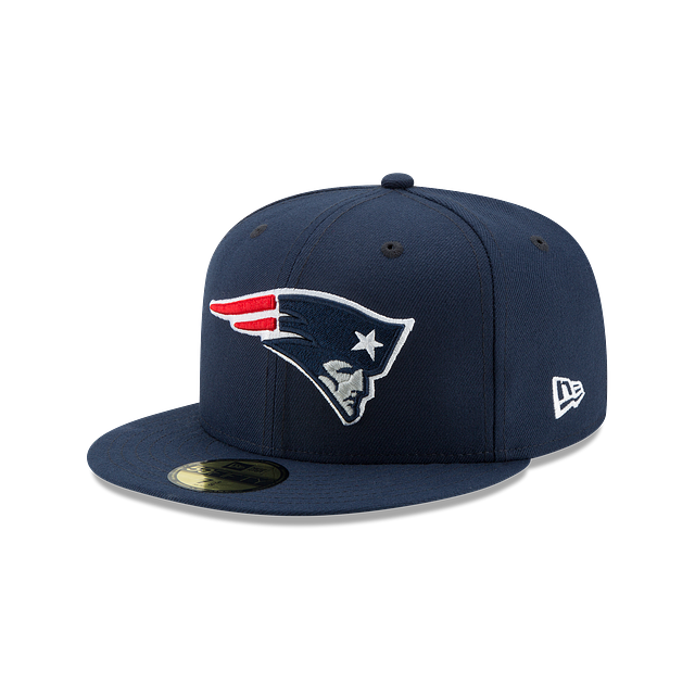 New England Patriots NFL New Era Casquette ajustée de base bleu océan 59Fifty Team pour hommes