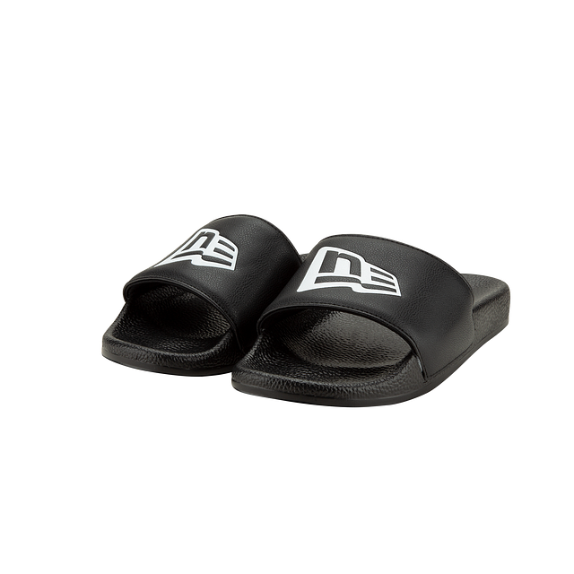 New Era Flag Sandales noires et blanches AX20 Slides homme