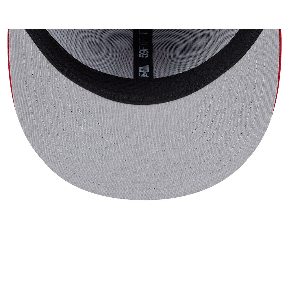 Casquette ajustée New Era 59Fifty Authentic Collection bleu marine/rouge pour homme des Fisher Cats du New Hampshire (MiLB)