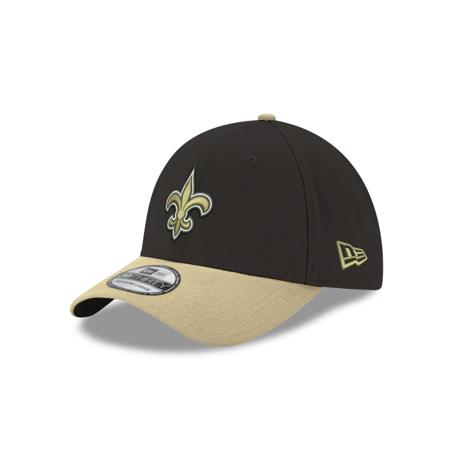 New Orleans Saints NFL New Era Men's Black/Gold 39Thirty Team Classic Stretch Fit Hat