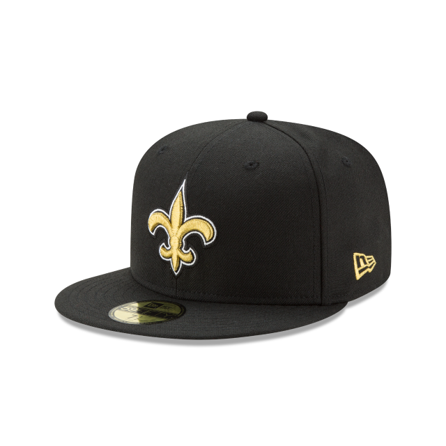 Casquette ajustée de base noire 59Fifty Team New Orleans Saints NFL New Era pour hommes