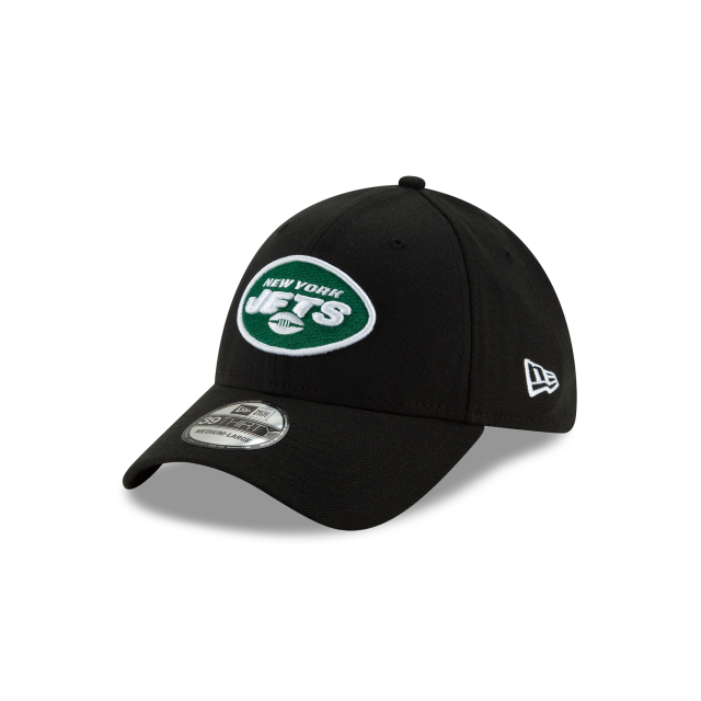 New York Jets NFL New Era Men's Black 39Thirty Team Classic Stretch Fit Hat