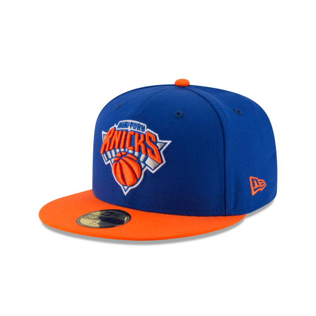 Casquette ajustée bicolore 59Fifty pour homme NBA New Era New York Knicks bleu royal/orange