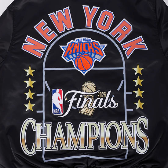 New York Knicks NBA Pro Standard Men's Black 2026 Championship Satin Jacket