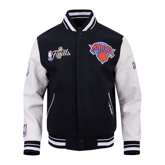 New York Knicks NBA Pro Standard Men's Black/White 2026 Championship Wool Varsity Jacket