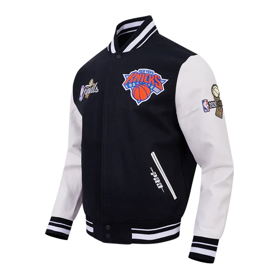 New York Knicks NBA Pro Standard Men's Black/White 2026 Championship Wool Varsity Jacket