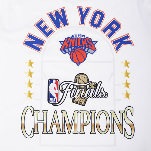 New York Knicks NBA Pro Standard Men's White 2026 Championship Drop Shoulder T-Shirt
