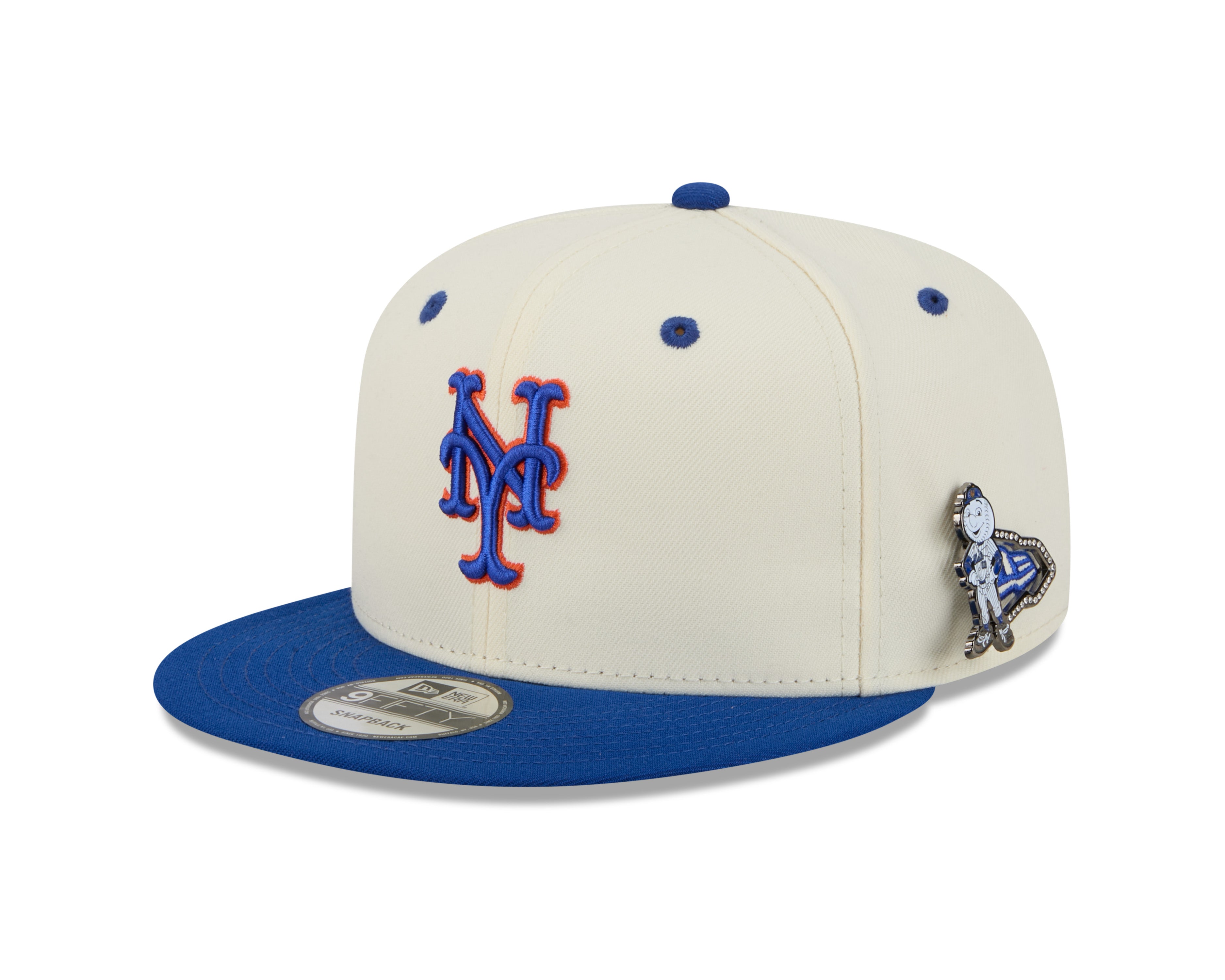 New York Mets MLB New Era Men's Cream/Royal Blue 9Fifty Mascot Pin Snapback