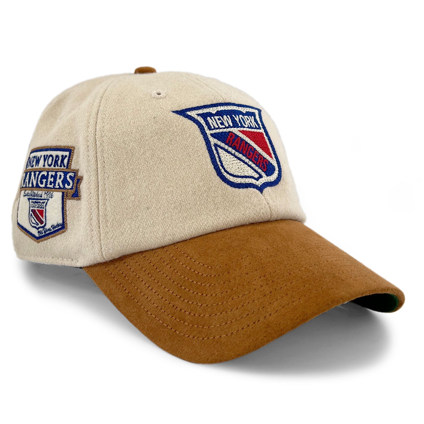 New York Rangers NHL 47 Brand Men's Beige Rafter Clean Up Adjustable Hat