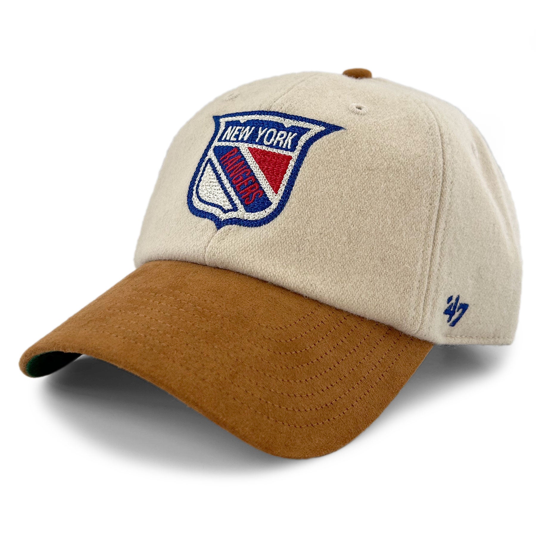 New York Rangers NHL 47 Brand Men's Beige Rafter Clean Up Adjustable Hat