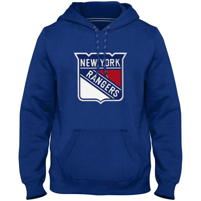 New York Rangers NHL Bulletin Men's Royal Blue Express Twill Logo Hoodie