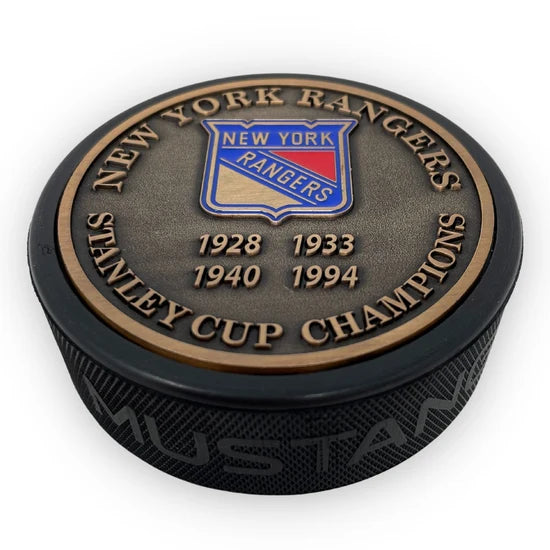 New York Rangers NHL Stanley Cup Years Medallion Hockey Puck