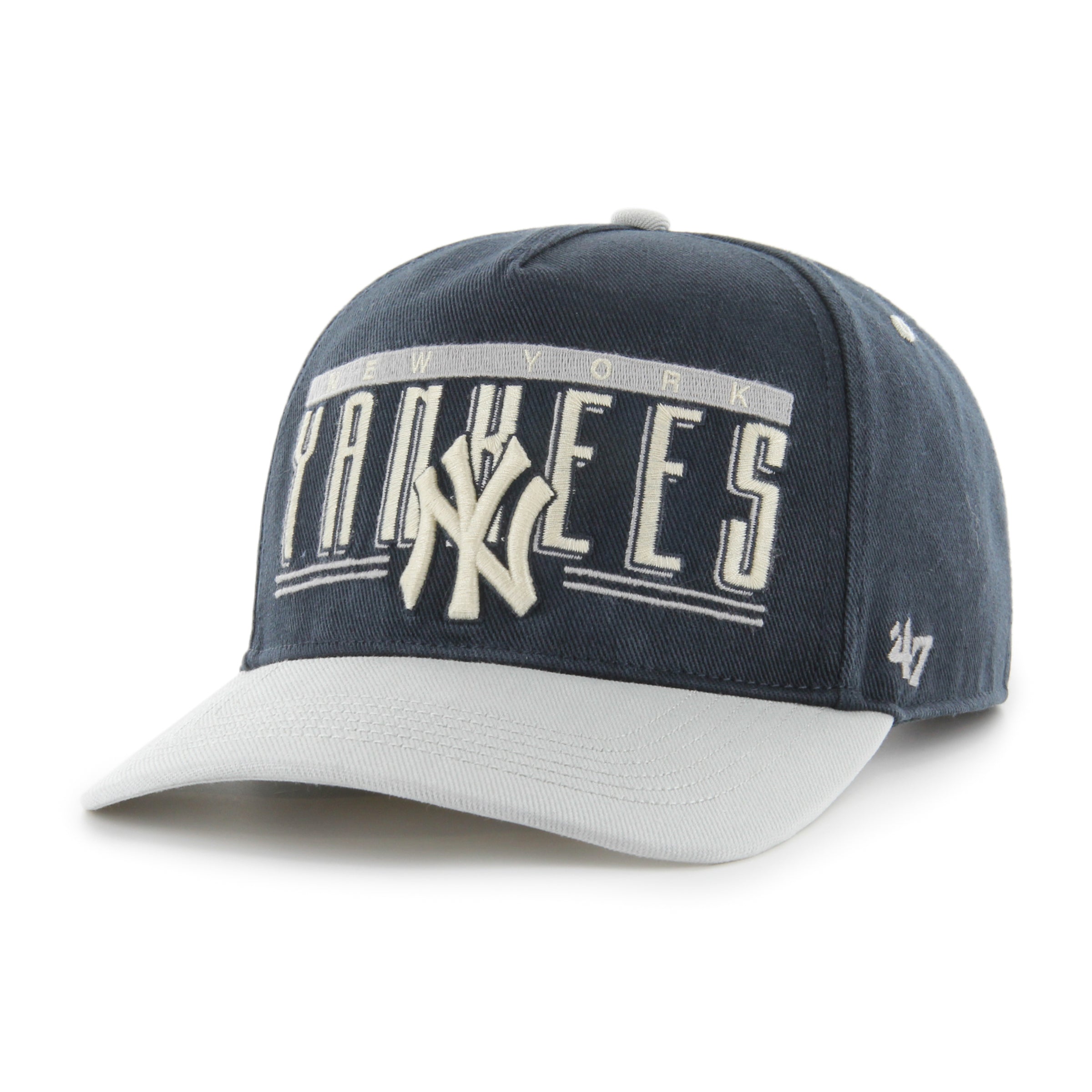 New York Yankees MLB 47 Brand Casquette réglable bleu marine à double tête avec attelage de base