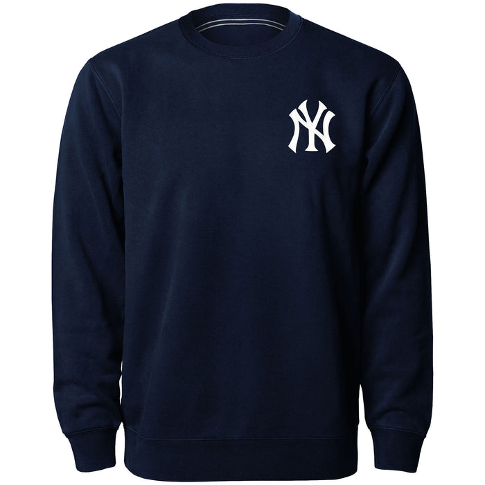 New York Yankees MLB Bulletin Men's Navy Twill Applique Home Field Crew Sweater
