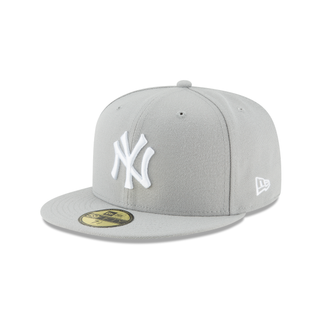 New York Yankees MLB New Era Casquette ajustée grise 59Fifty Basic pour hommes