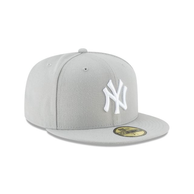 New York Yankees MLB New Era Casquette ajustée grise 59Fifty Basic pour hommes