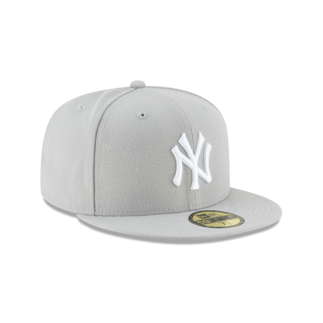 New York Yankees MLB New Era Men's Grey 59Fifty Basic Fitted Hat