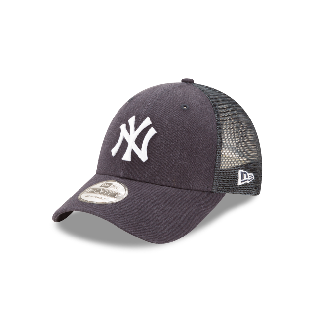 New York Yankees MLB New Era Casquette réglable de camionneur bleu marine avec logo principal 9Forty pour hommes