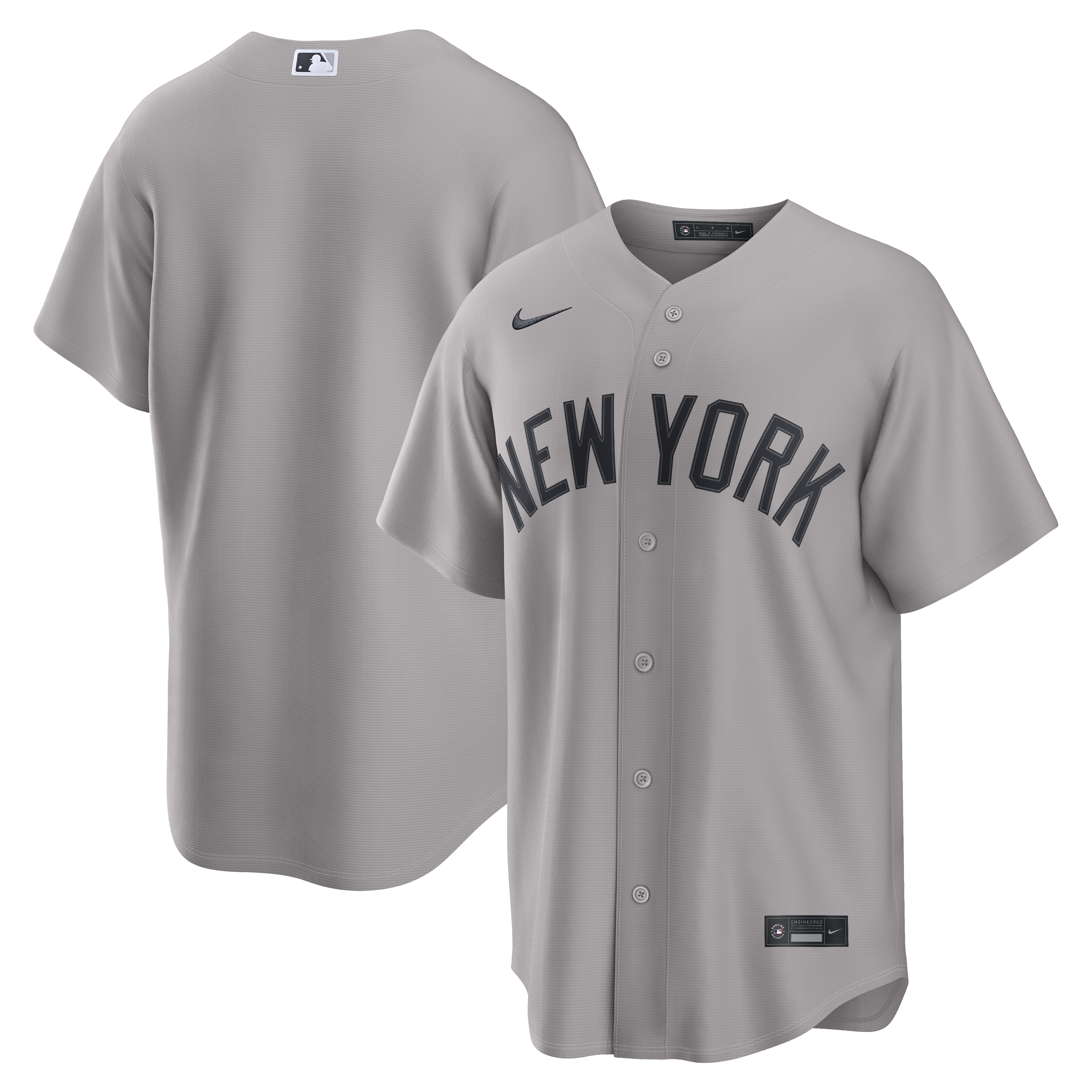 New York Yankees MLB Nike Men's Atmosphere Grey Road Replica Jersey