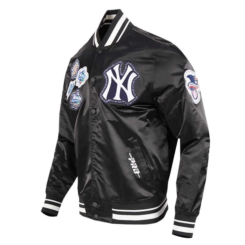 Veste en satin côtelé noir à coutures apparentes pour homme New York Yankees MLB Pro Standard