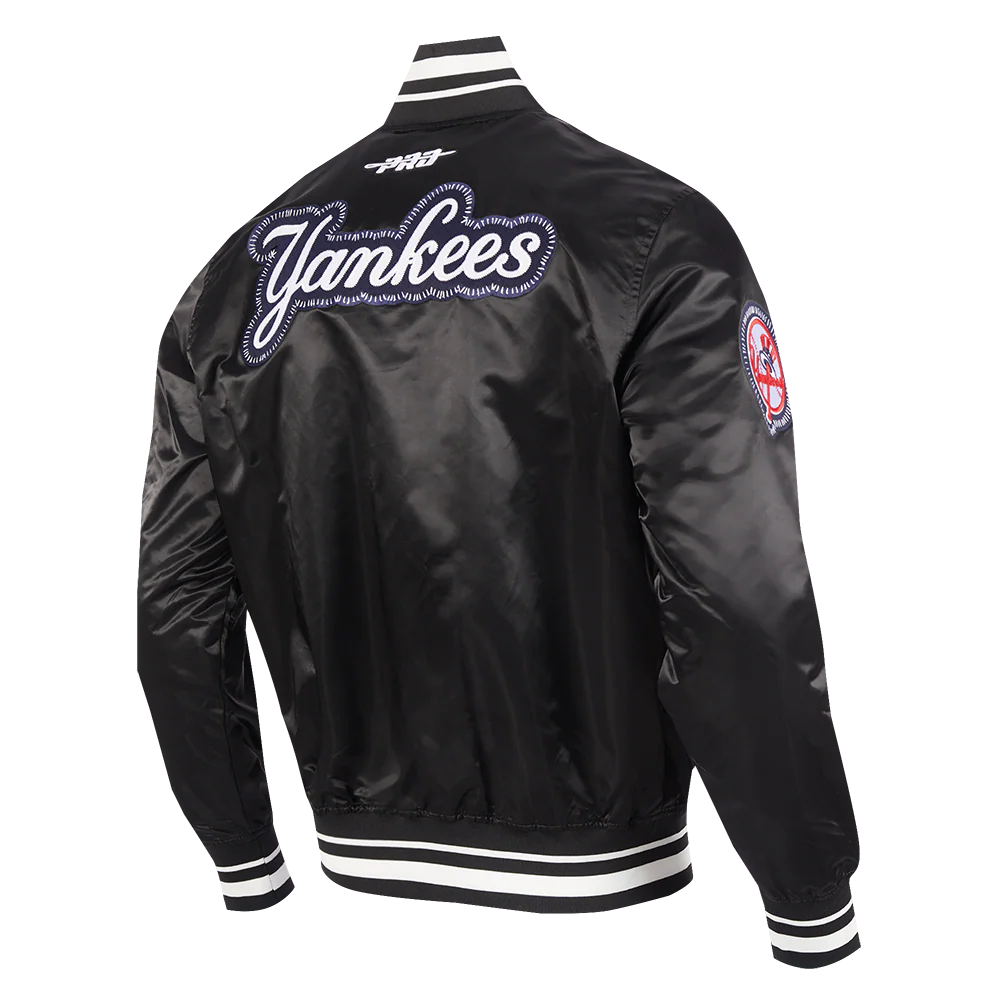 Veste en satin côtelé noir à coutures apparentes pour homme New York Yankees MLB Pro Standard