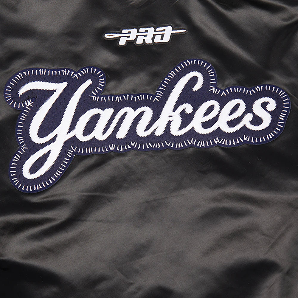 Veste en satin côtelé noir à coutures apparentes pour homme New York Yankees MLB Pro Standard