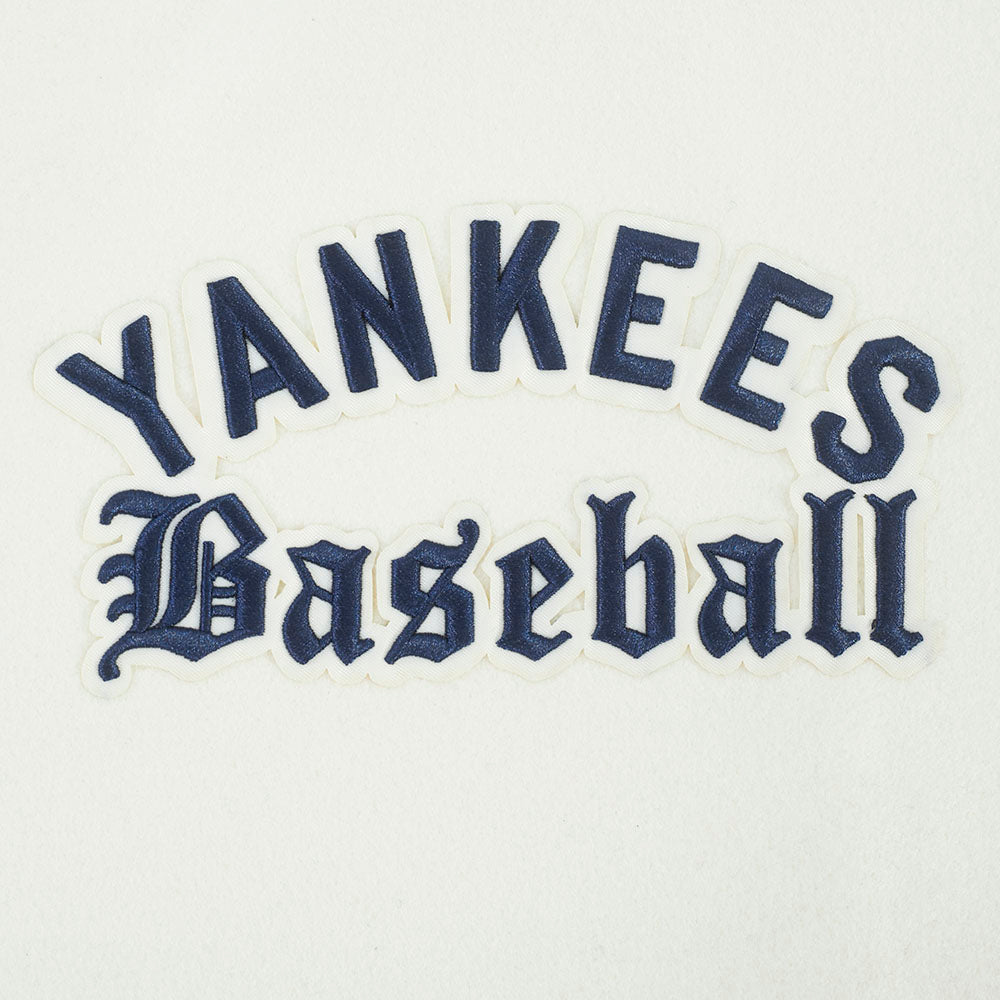 New York Yankees MLB Pro Standard Men's Eggshell/Navy Modern Originals Rib Wool Varsity Jacket