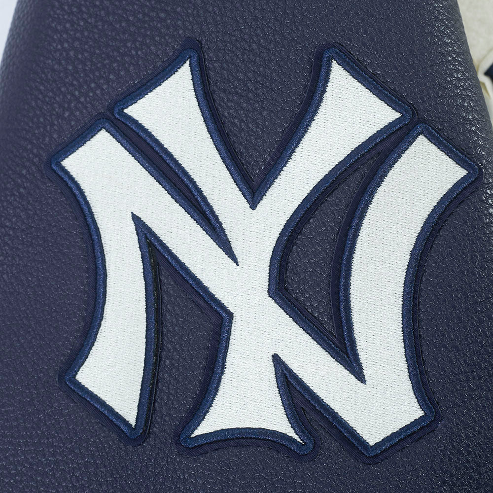 New York Yankees MLB Pro Standard Men's Eggshell/Navy Modern Originals Rib Wool Varsity Jacket