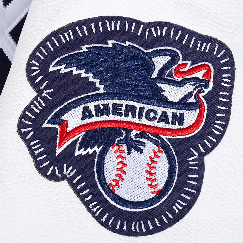 Veste universitaire en laine côtelée marine New York Yankees MLB Pro Standard pour homme, à surpiqûres apparentes.