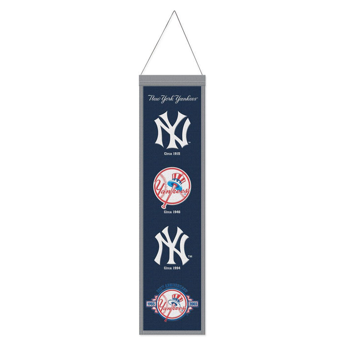 New York Yankees MLB WinCraft 8"x32" Wool Heritage Logo Banner
