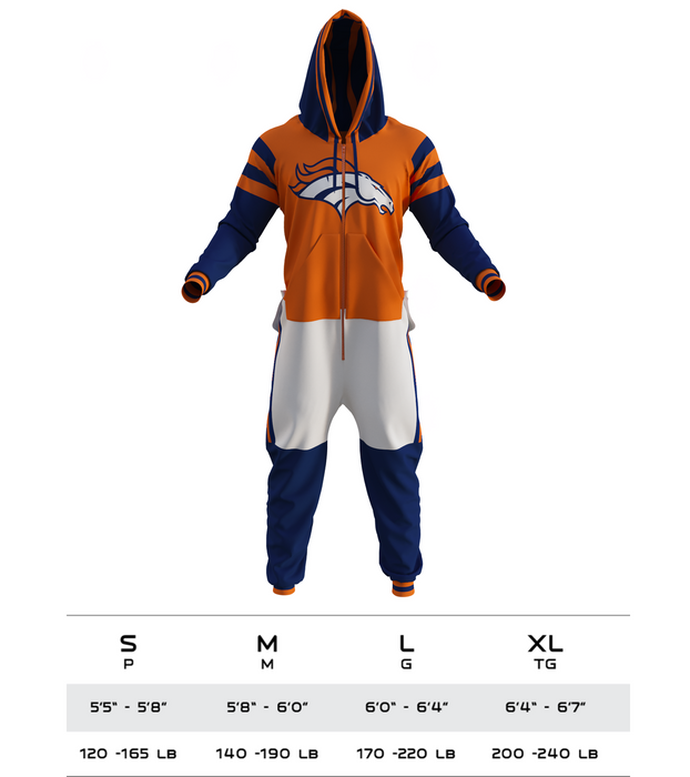 Denver Broncos NFL Hockey Sockey Men's Orange Team Uniform Onesie