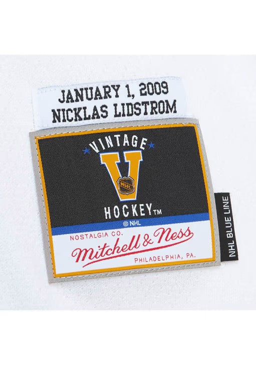 Maillot authentique Mitchell &amp; Ness pour homme, blanc, 2008, ligne bleue, des Red Wings de Detroit de Nicklas Lidstrom