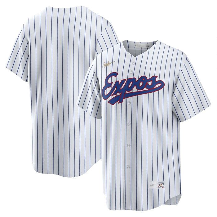 Montreal Expos MLB Nike Men's White Cooperstown Pinstripe Replica Jers —