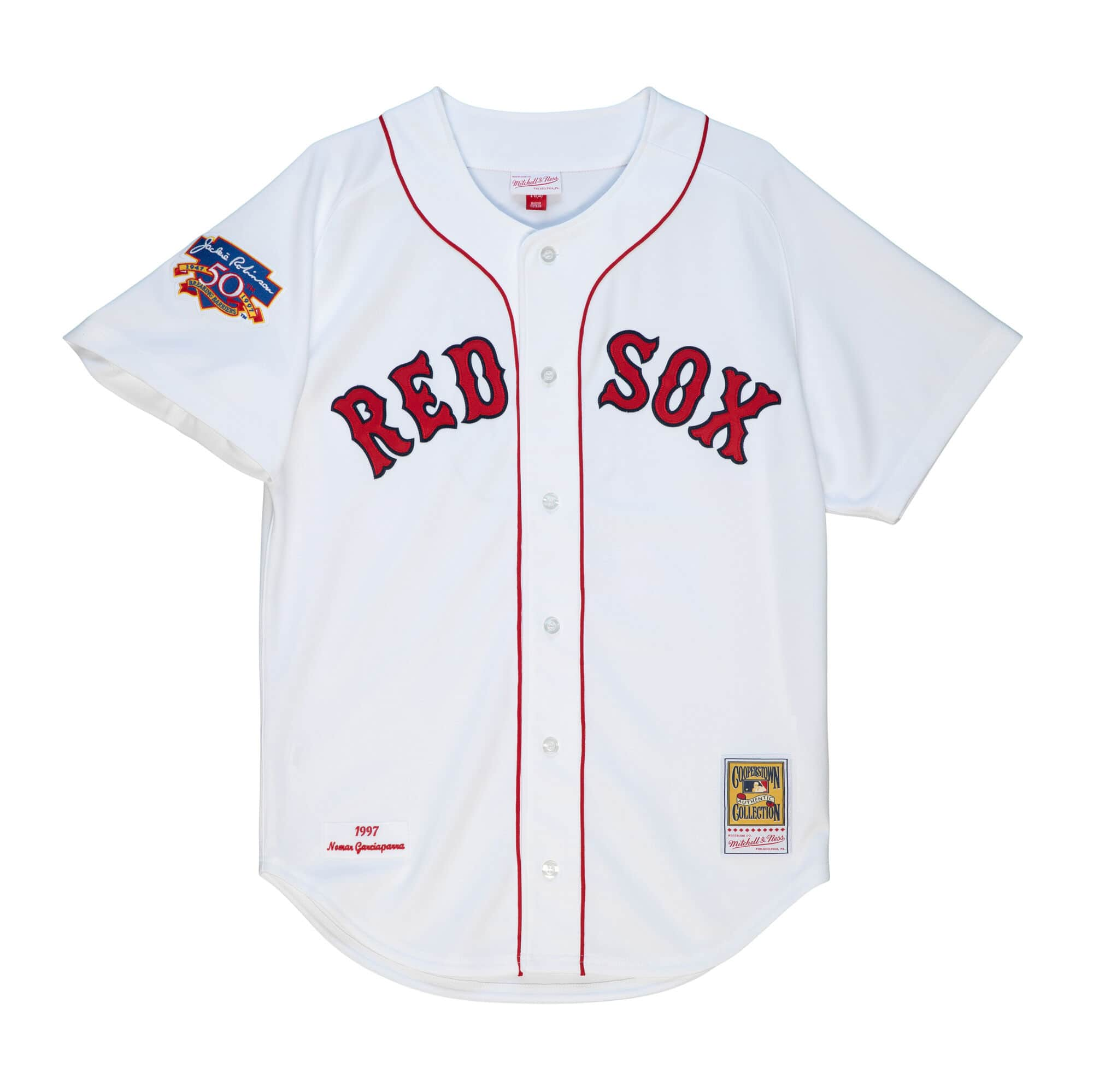 Nomar Garciaparra Boston Red Sox MLB Mitchell & Ness Maillot blanc 1997 authentique pour homme