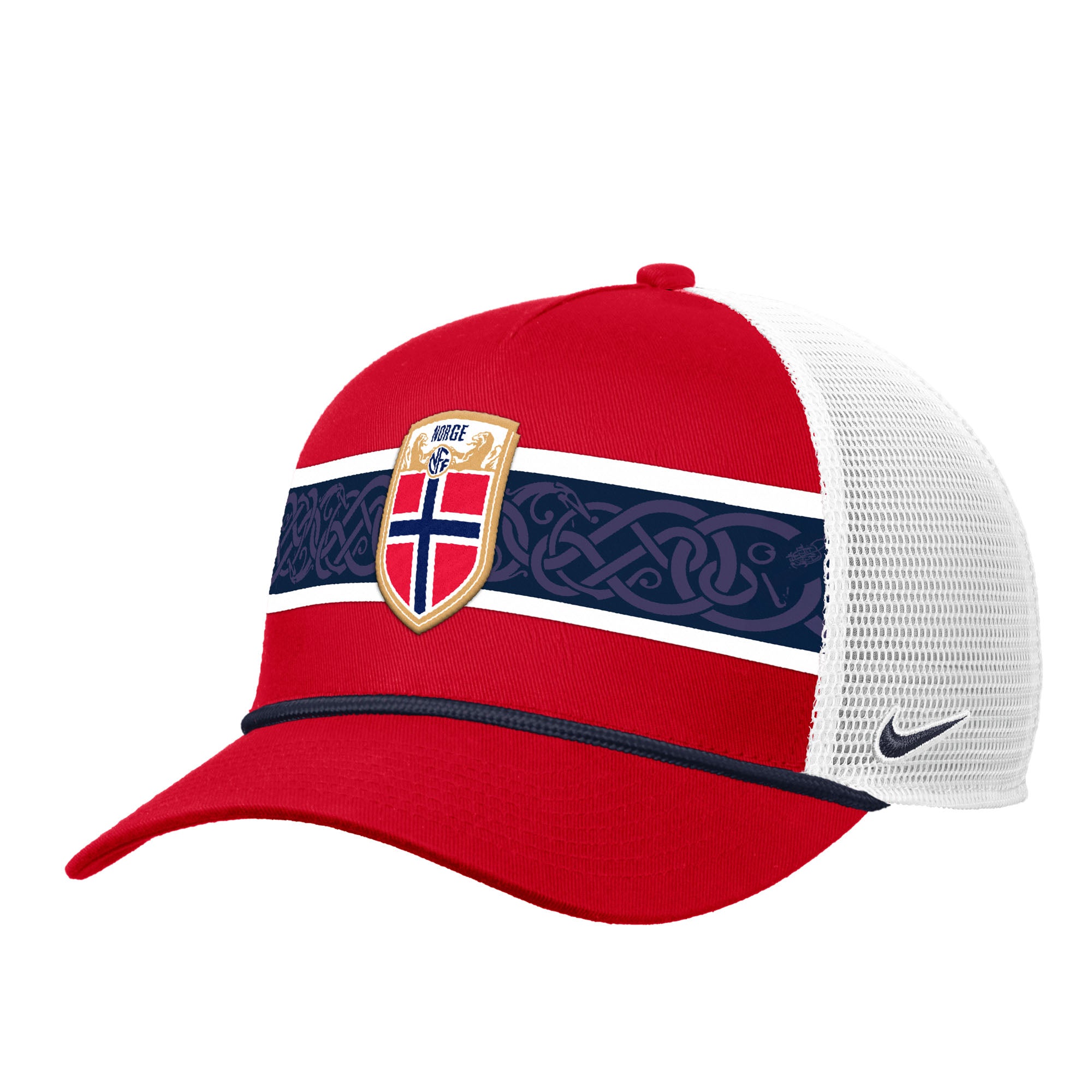 Norway National Team FIFA Nike Men's Red/White Rise Rope Trucker Adjustable Hat