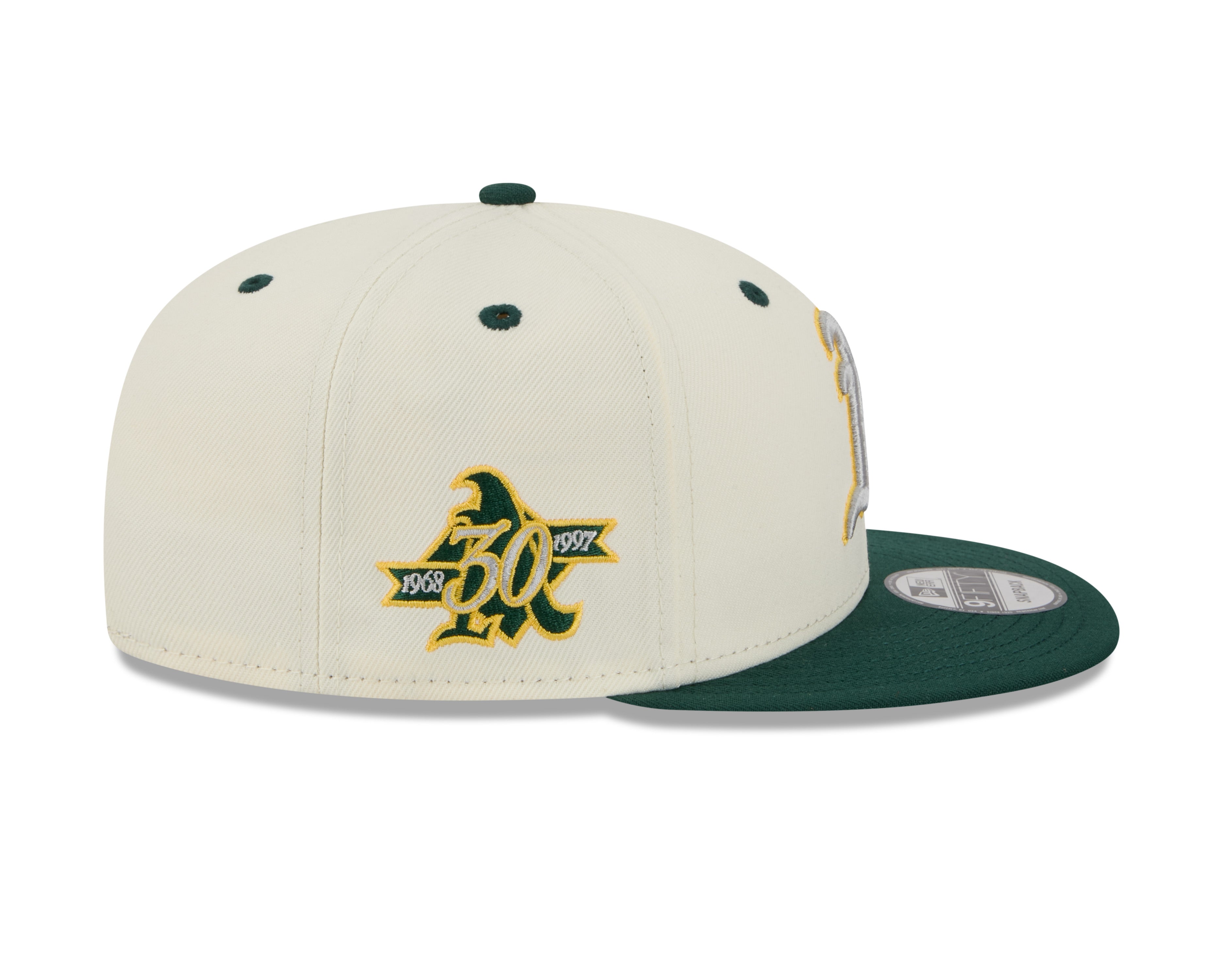 Oakland Athletics MLB New Era Men's Cream/Green 9Fifty Mascot Pin Snapback