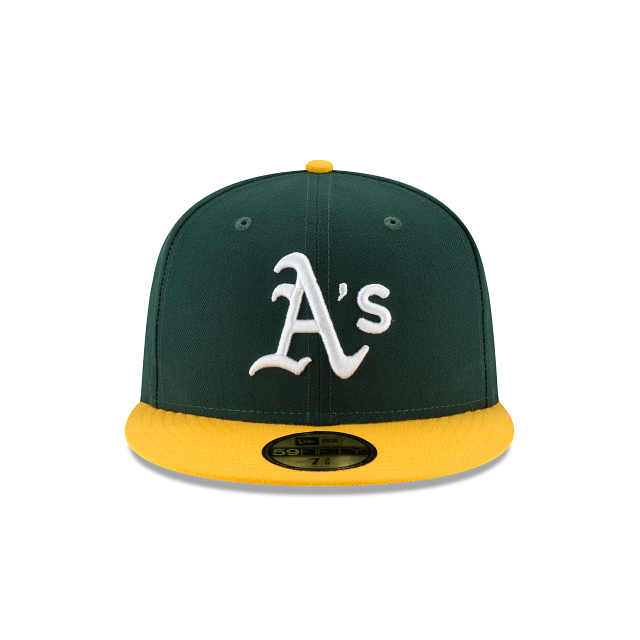 Oakland Athletics MLB New Era Casquette ajustée verte 59Fifty Authentic Collection On Field pour hommes 