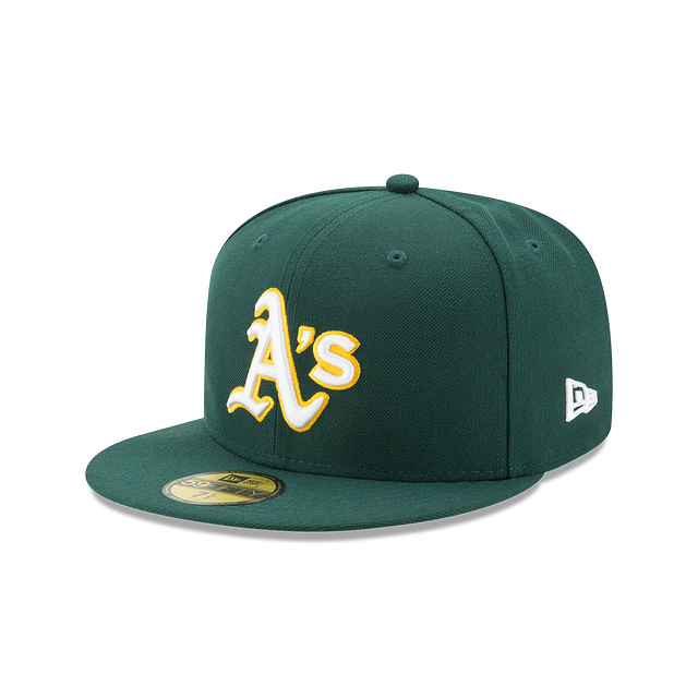 Oakland Athletics MLB New Era Casquette ajustée verte 59Fifty Authentic Collection Road pour hommes