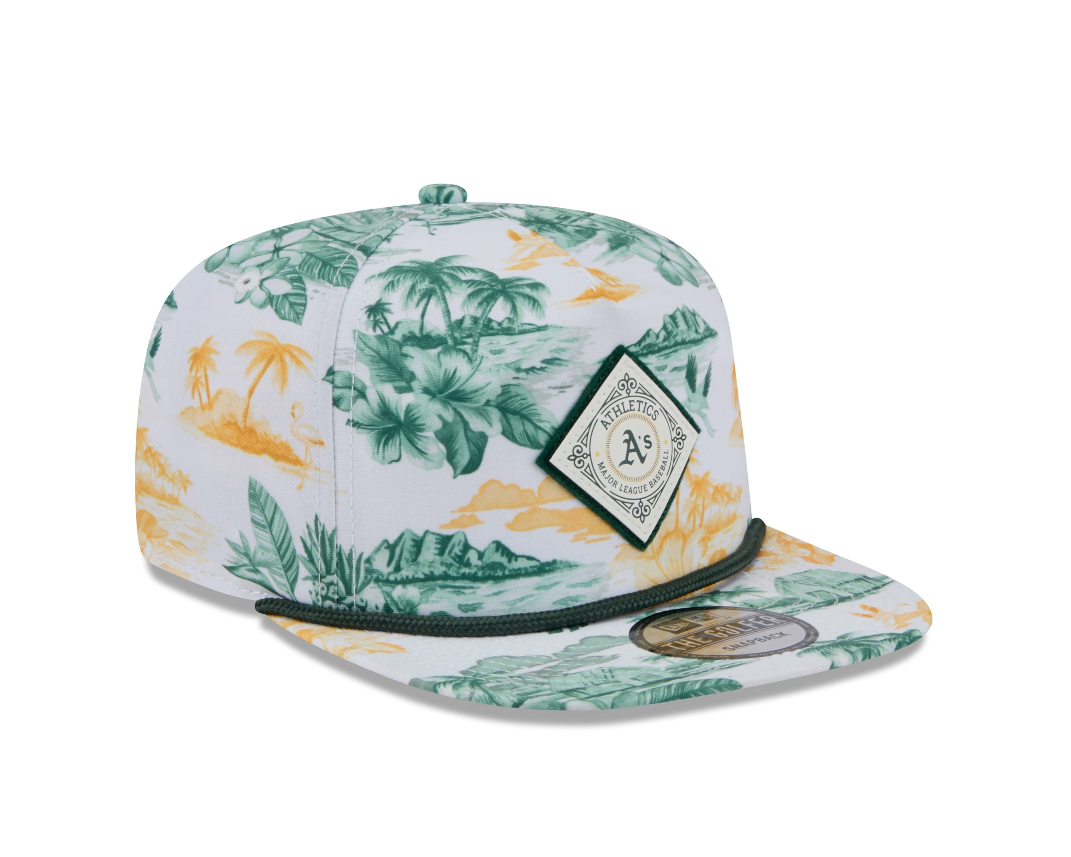 Oakland Athletics MLB New Era Men's White Cord Golfer Printed Snapback