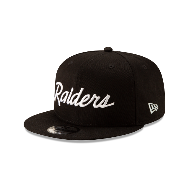 Oakland Raiders NFL New Era Snapback noir 9Fifty Script Basic pour hommes