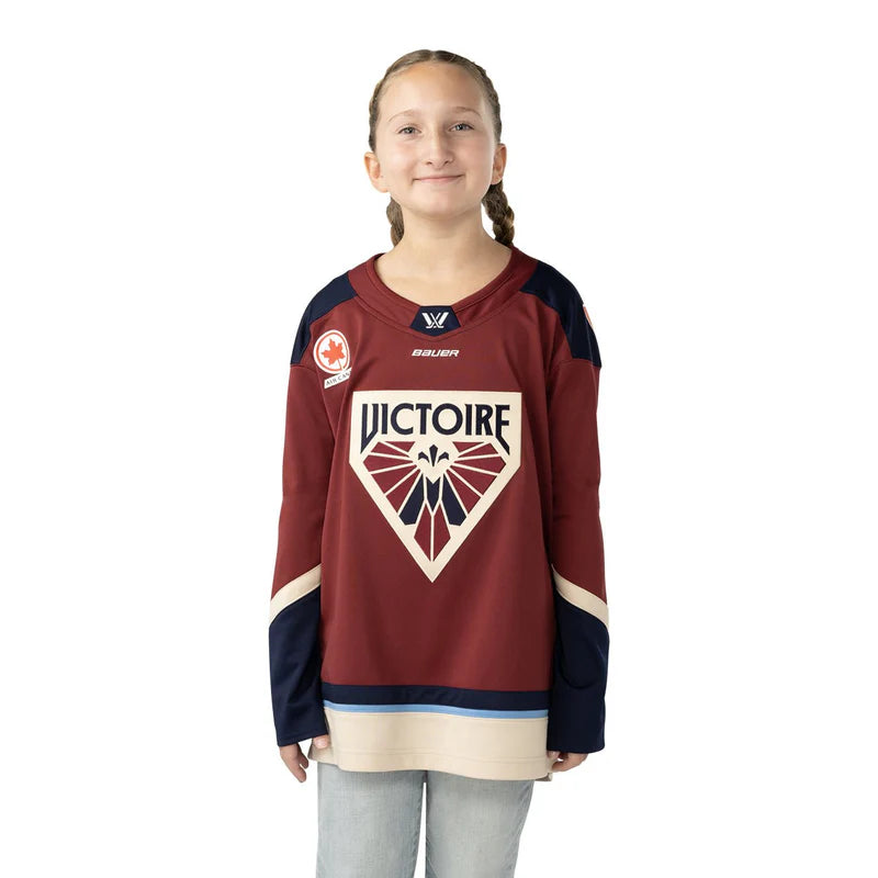 Montreal Victoire PWHL Bauer Youth Maroon Replica Home Jersey