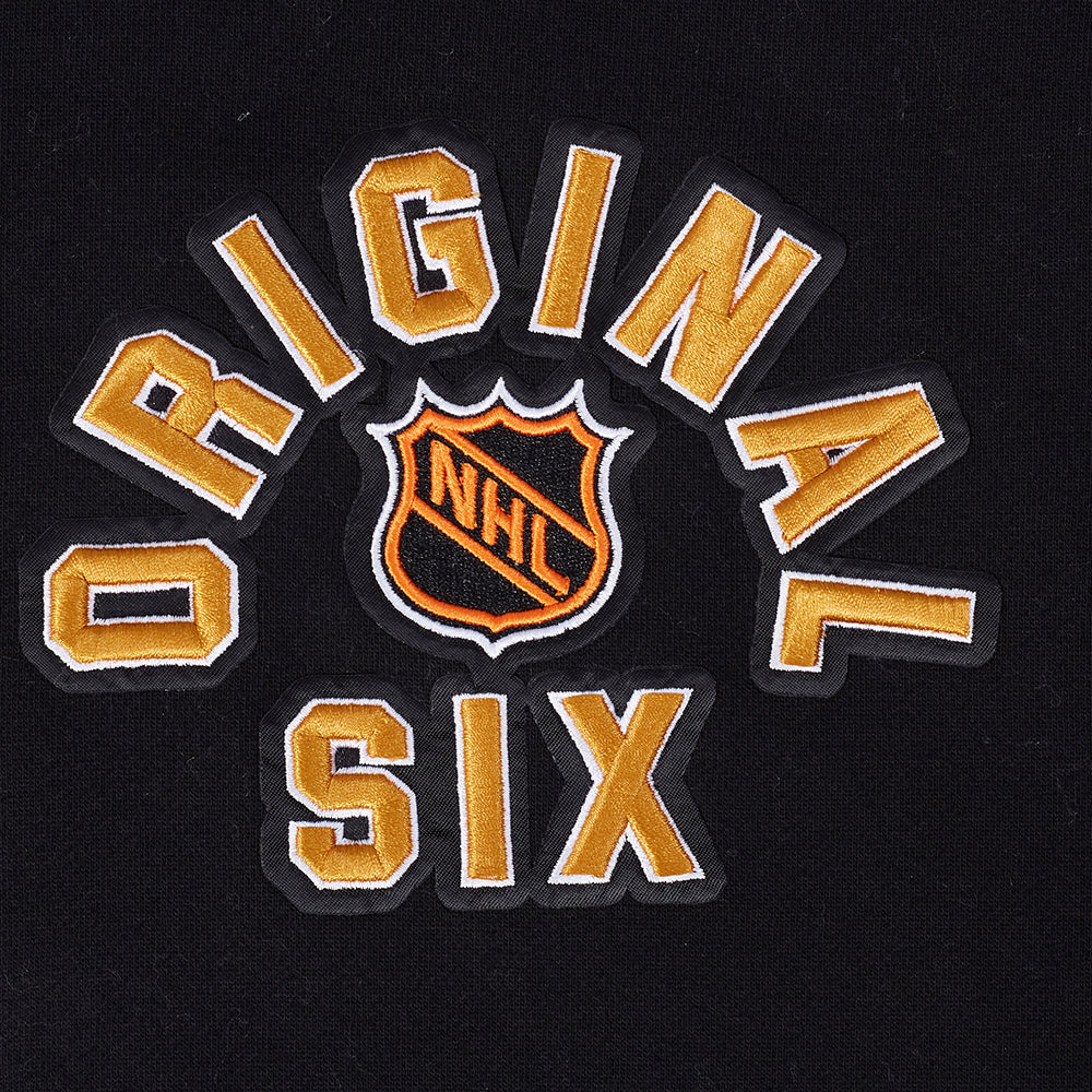 Original Six NHL Pro Standard Men's Black Drop Shoulder Pullover Hoodie