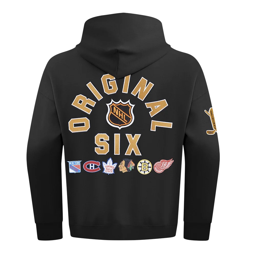 Original Six NHL Pro Standard Men's Black Drop Shoulder Pullover Hoodie