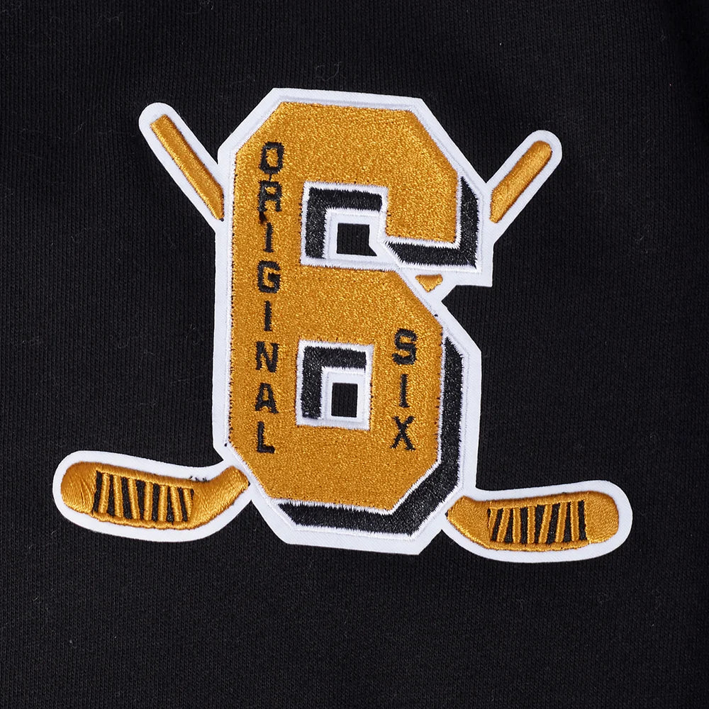 Original Six NHL Pro Standard Men's Black Drop Shoulder Pullover Hoodie