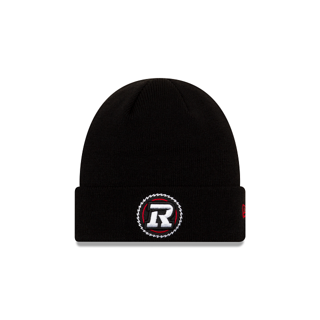 Bonnet tricoté à revers surélevé noir pour homme des RedBlacks d'Ottawa de la LCF New Era