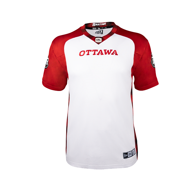 Maillot réplique extérieur blanc pour homme des RedBlacks d'Ottawa de la LCF New Era